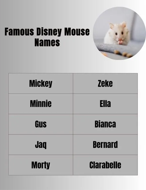 Famous Disney Mouse Names