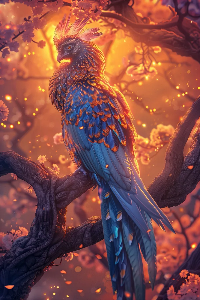 Cute and playful phoenix character
