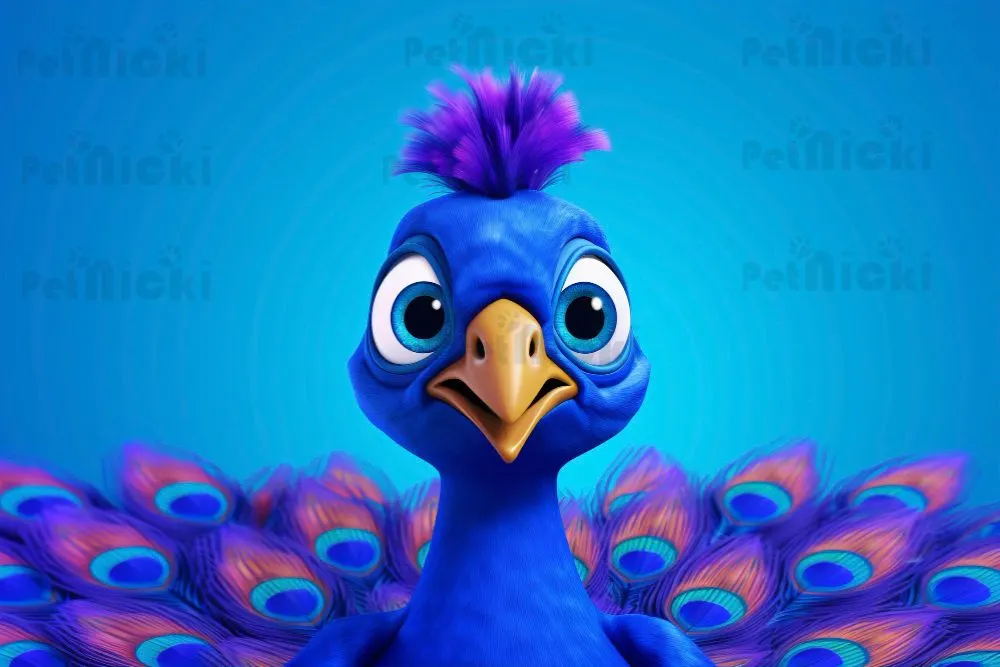 Peacock doing a funny dance or pose