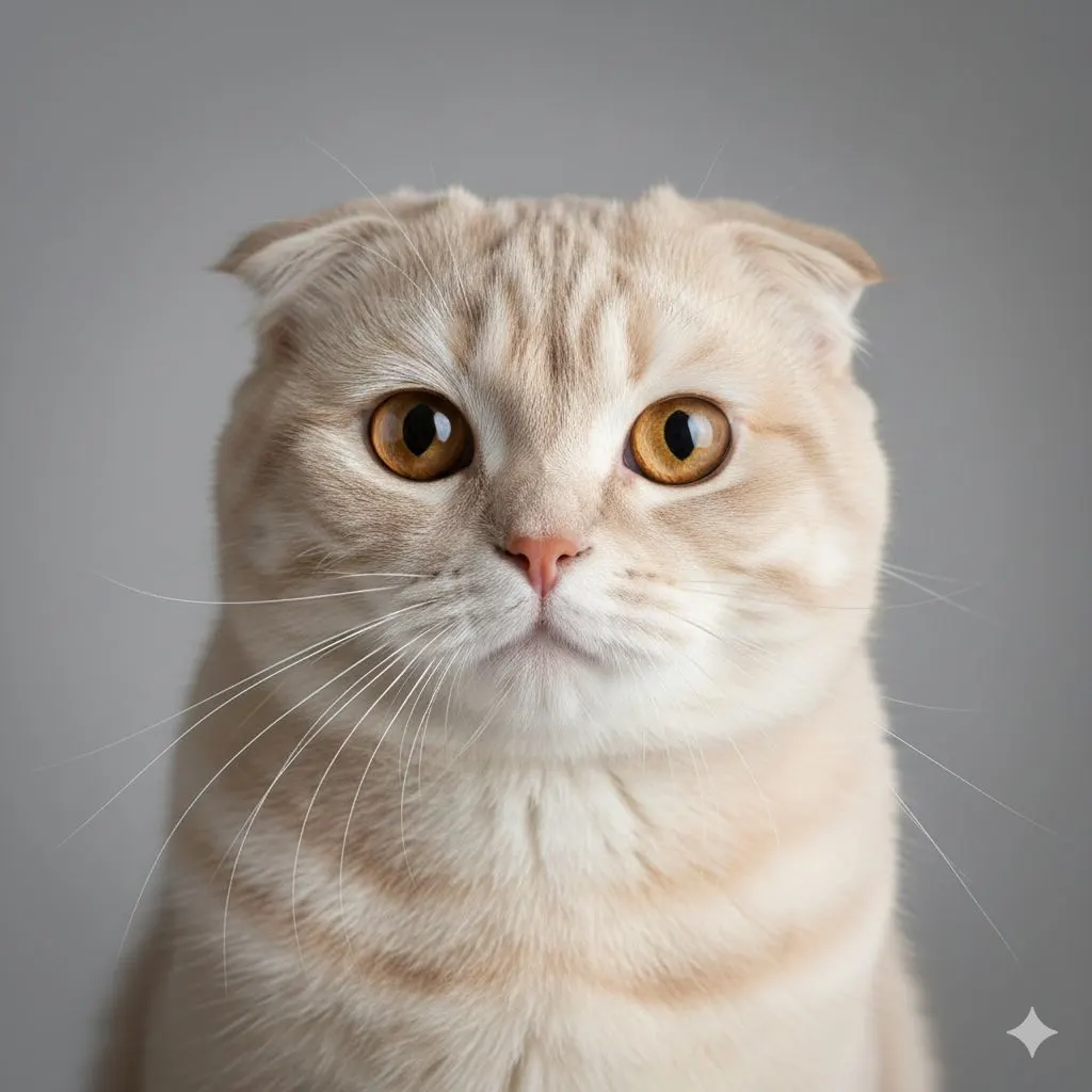 Scottish Fold Cat with Unique Folded Ears