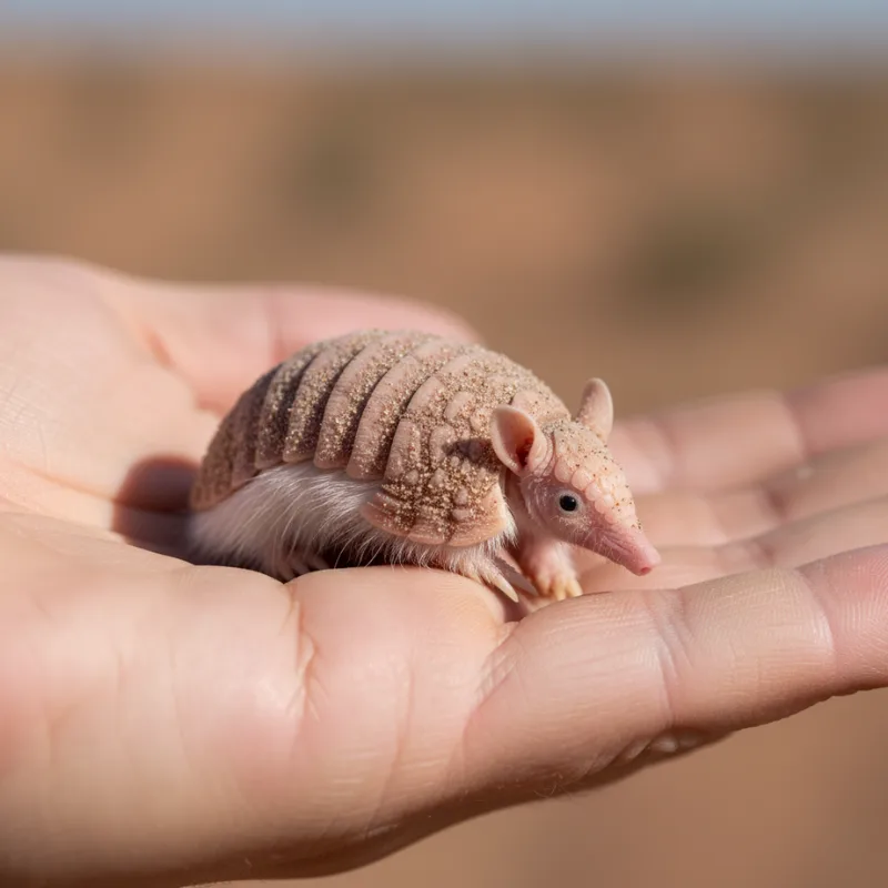 Pink Fairy Armadillo size comparison showing smallest armadillo species