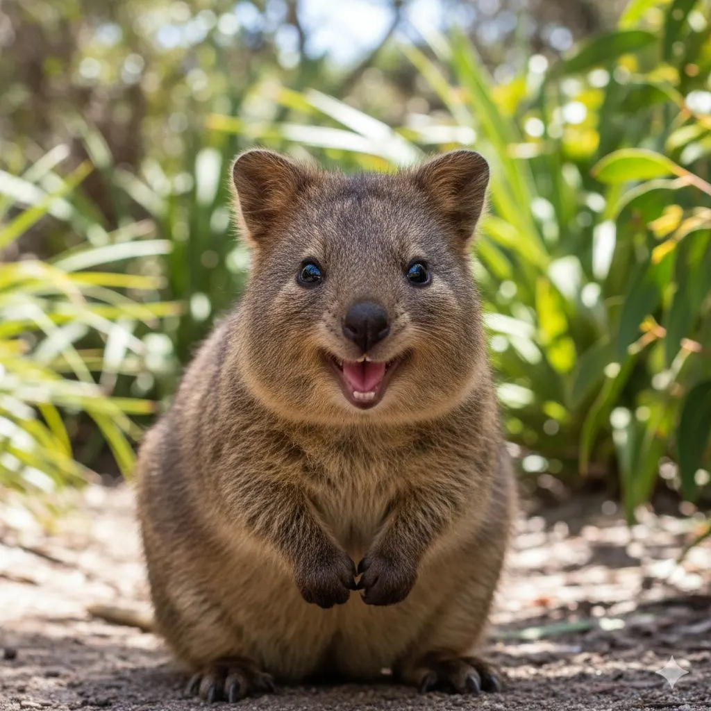 Quokka smiling on Rottnest Island