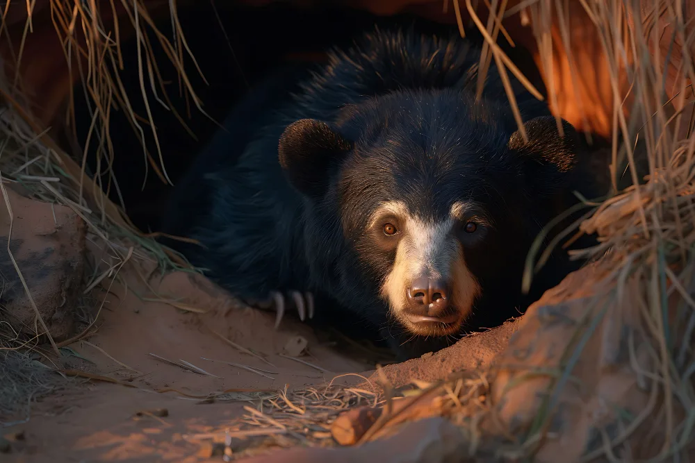 Sun bear with its distinctive golden chest patch