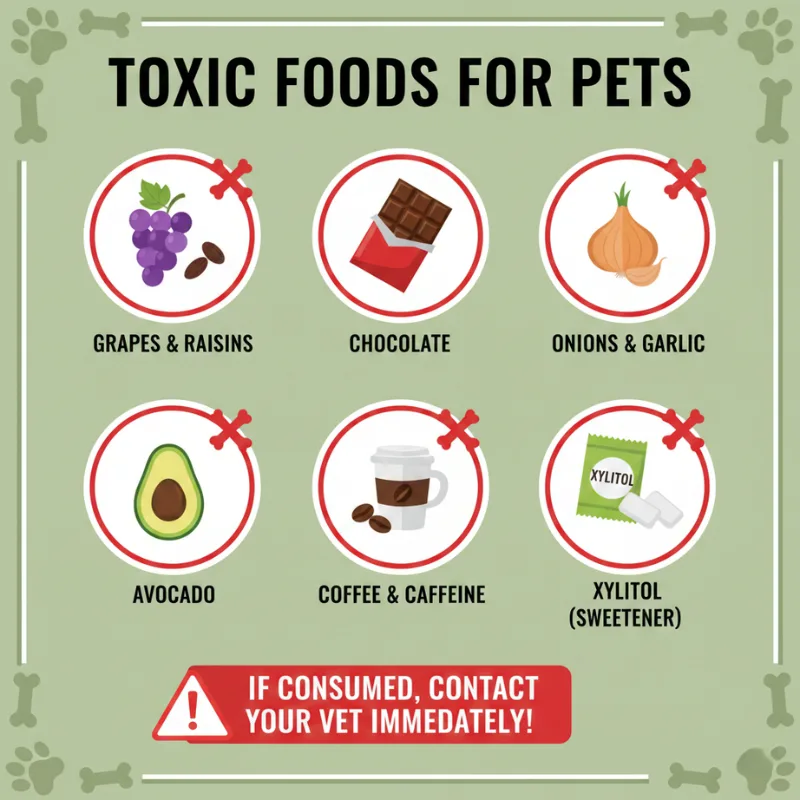 toxic foods for pets infographic