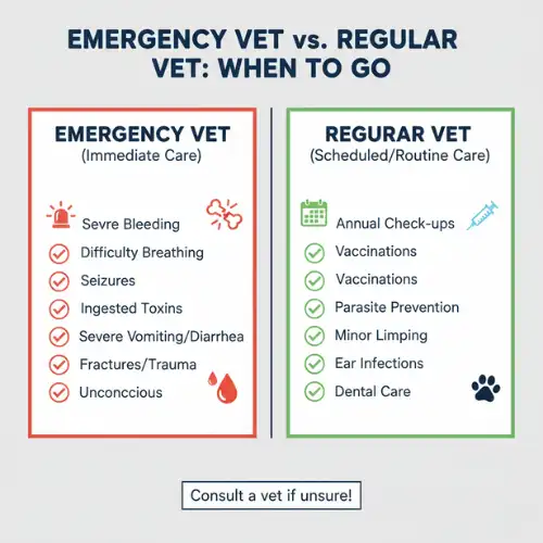When to visit emergency vet vs regular vet guide
