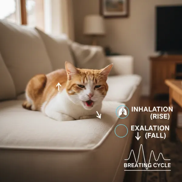 cat resting normal breathing position