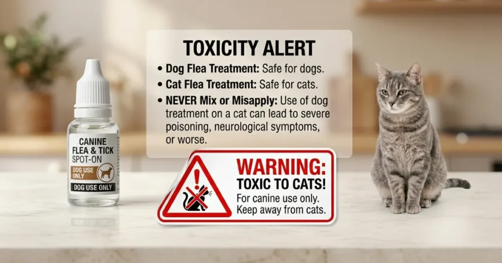 dog flea treatment toxic to cats warning