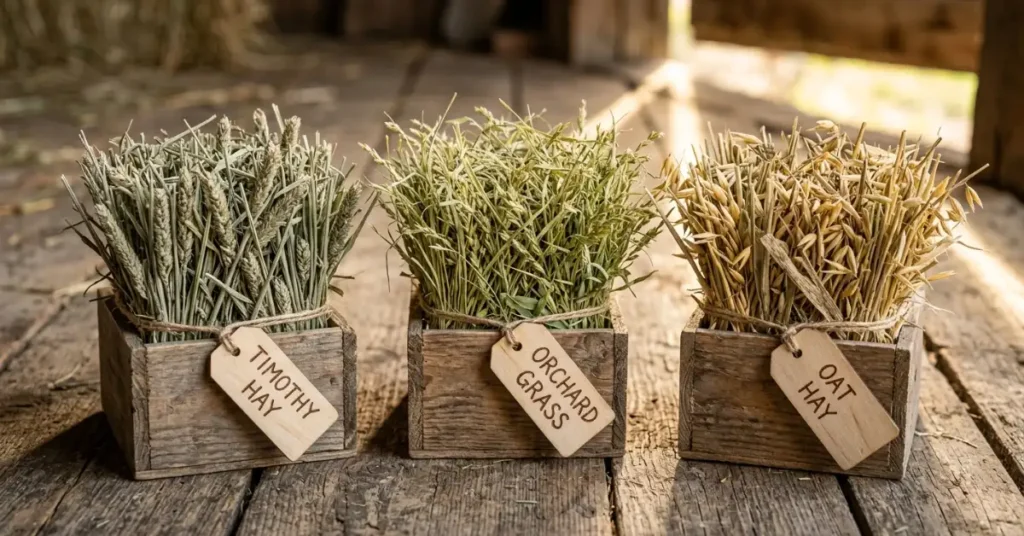 Timothy, orchard grass and oat hay for rabbits