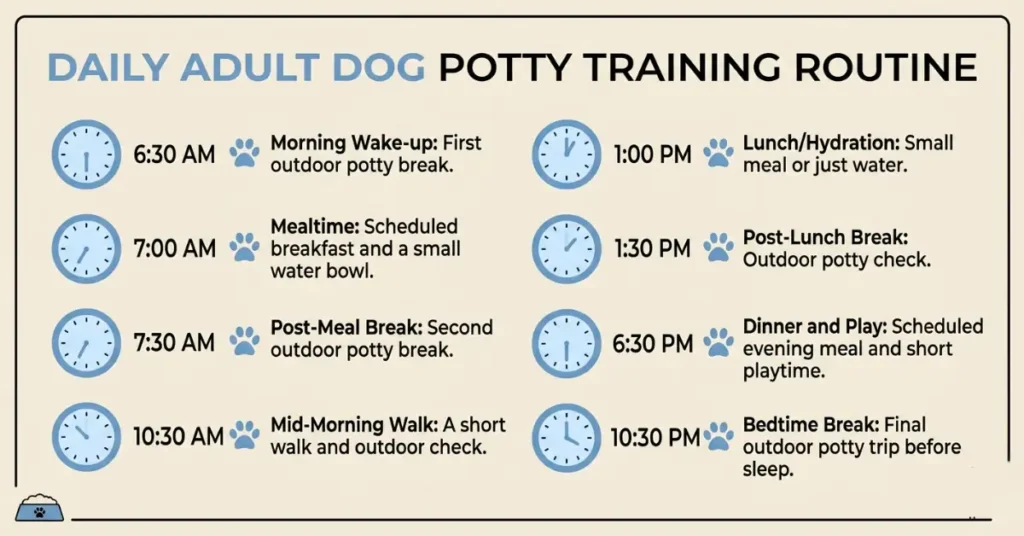 adult dog potty training daily schedule chart