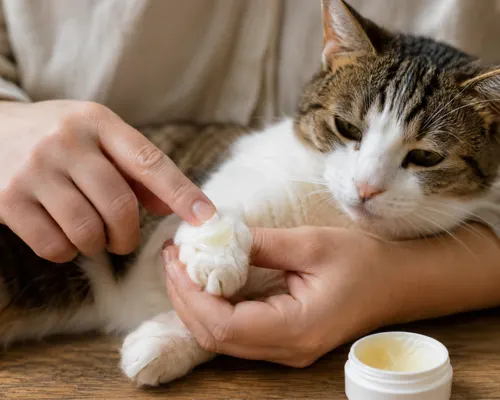 Cat paw care and nail trimming at home