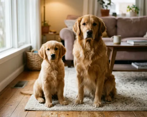 Puppy age chart showing growth difference between puppy and adult dog