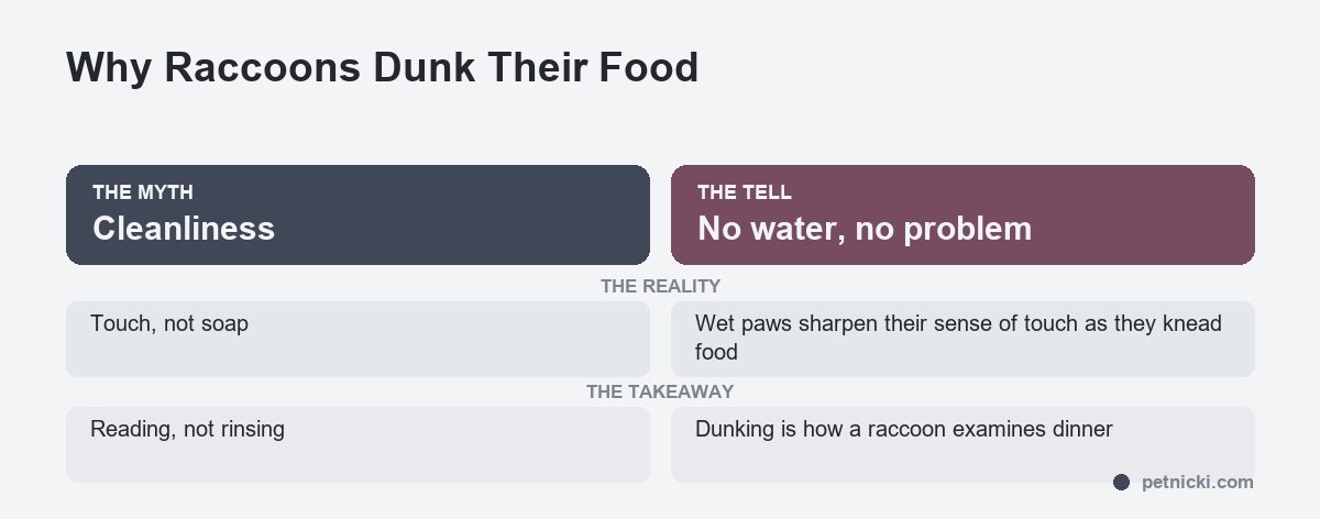 why raccoons wash their food